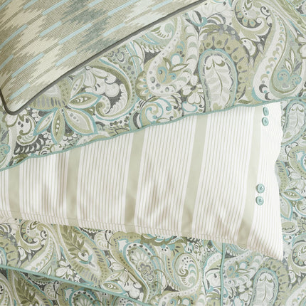 Bedeck of Belfast "Alessie" Duvet Cover and Oxford Pillowcase in Green