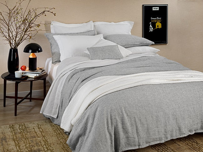 Amalia "Anadia" Yarn-dyed Duvet Cover in Grey