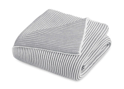 Amalia "Anamar" 100% Cotton Yarn - Dyed Throw Blanket in Cool Grey