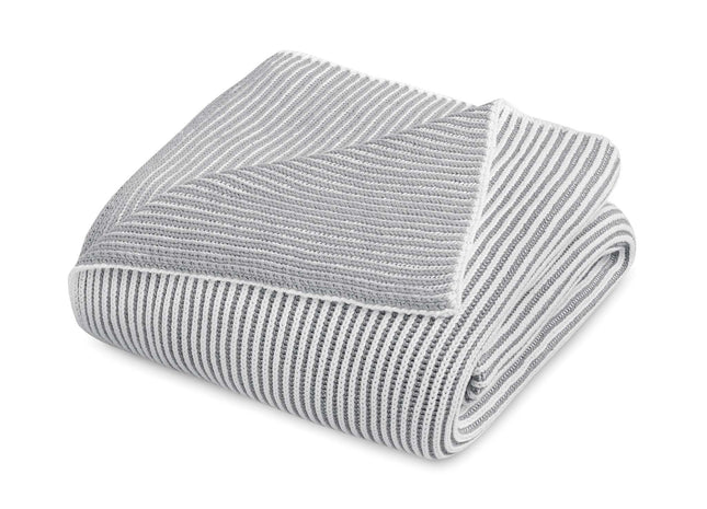 Amalia "Anamar" 100% Cotton Yarn - Dyed Throw Blanket in Cool Grey