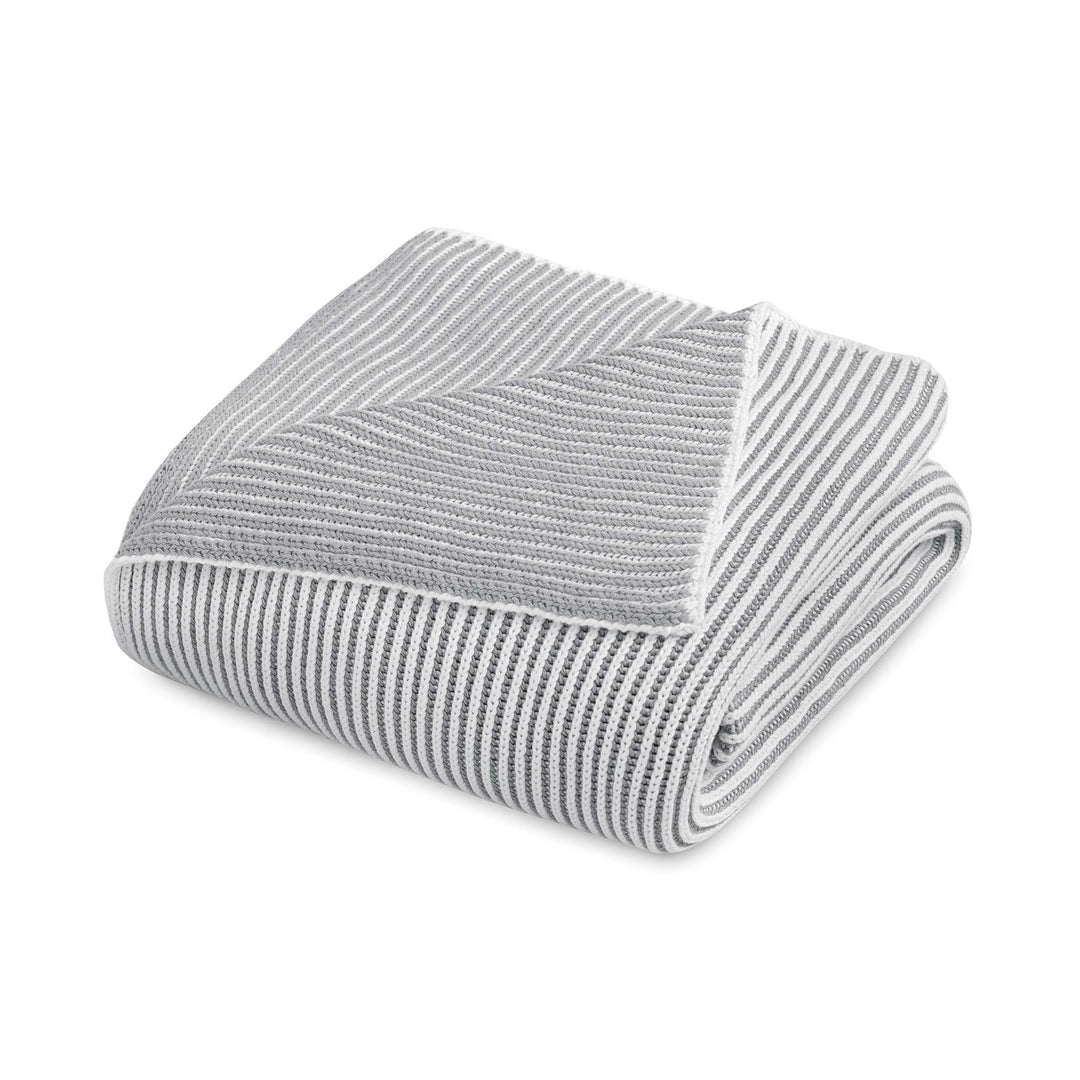 Amalia "Anamar" 100% Cotton Yarn - Dyed Throw Blanket in Cool Grey
