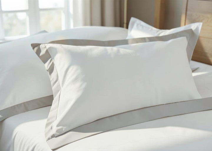 Sleep City "Cosmopolitan 300TC Sateen" Duvet Cover Set w/ Oxford edge Stone Boarder