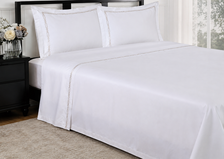 Linen Obsession "Athena" Flat Sheet in Silver