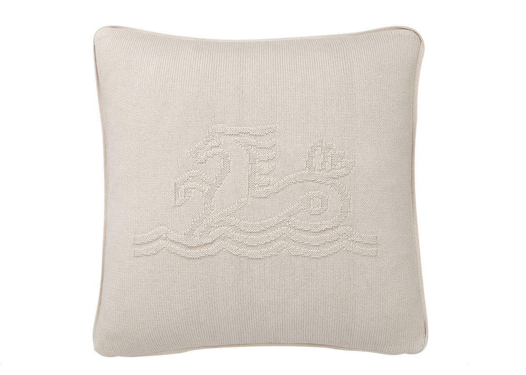Bedeck of Belfast "Signature Knit" Decorative Cushion in Linen