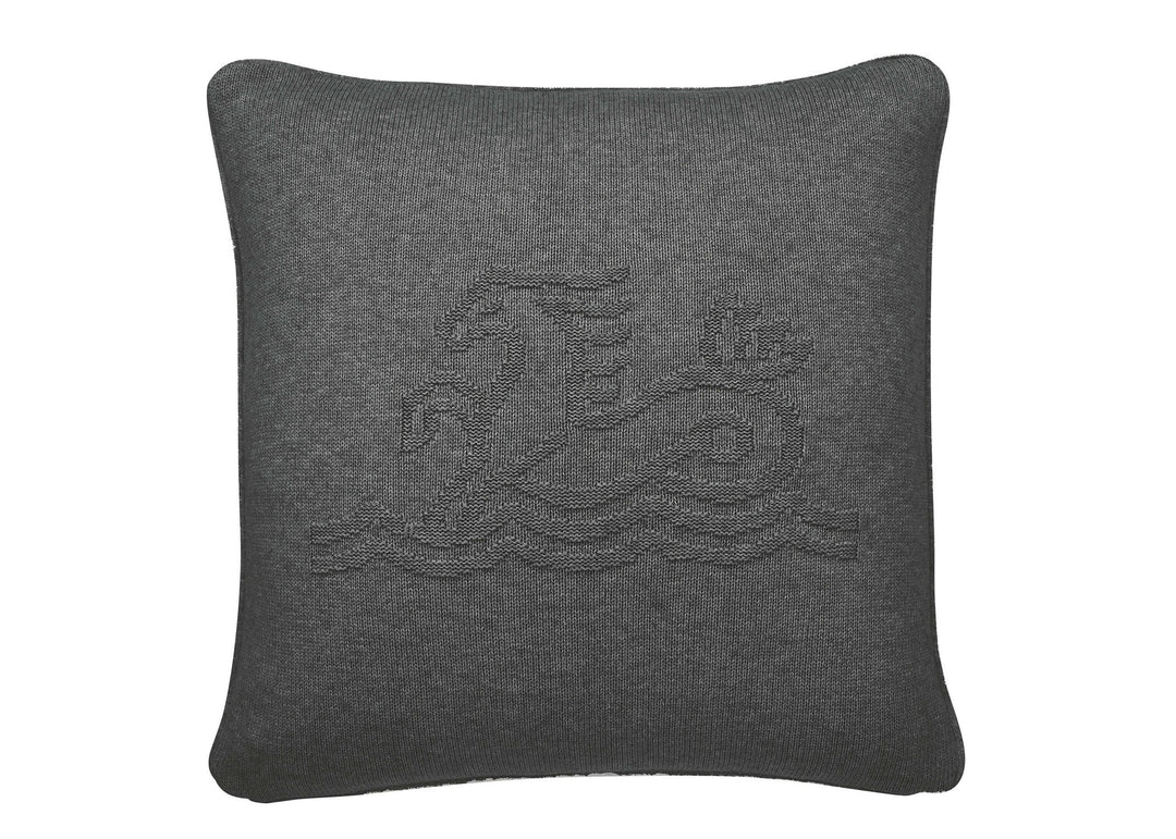Bedeck of Belfast "Signature Knit" Decorative Cushion in Charcoal