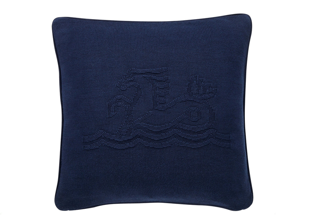 Bedeck of Belfast "Signature Knit" Decorative Cushion in Midnight
