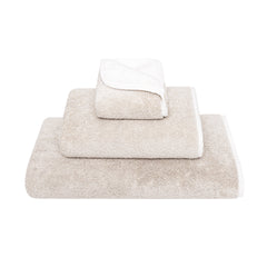 Graccioza "Bicolore" Bath Towels Collection in Fog/Snow