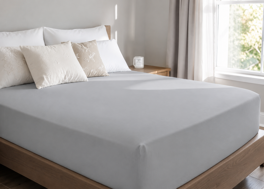 Bedeck of Belfast "400 TC Fine Linens Sateen" Fitted Sheet in Silver