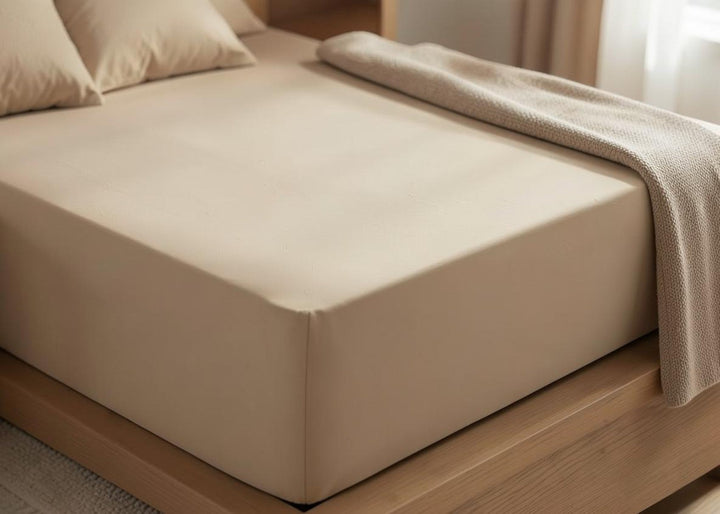 Bedeck of Belfast "400 TC Fine Linens Sateen" Fitted Sheet in Soft Gold