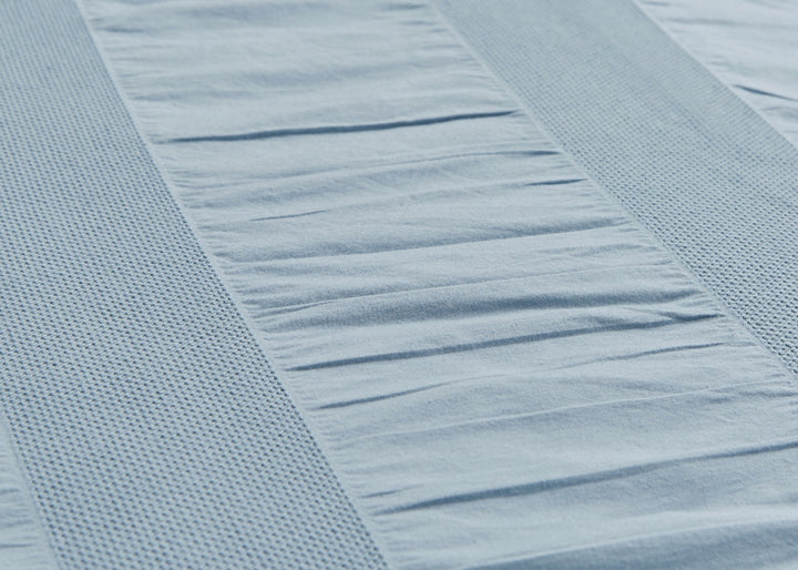 Bedeck of Belfast "Woven Waffle Stripe" Duvet Cover Set in Blue