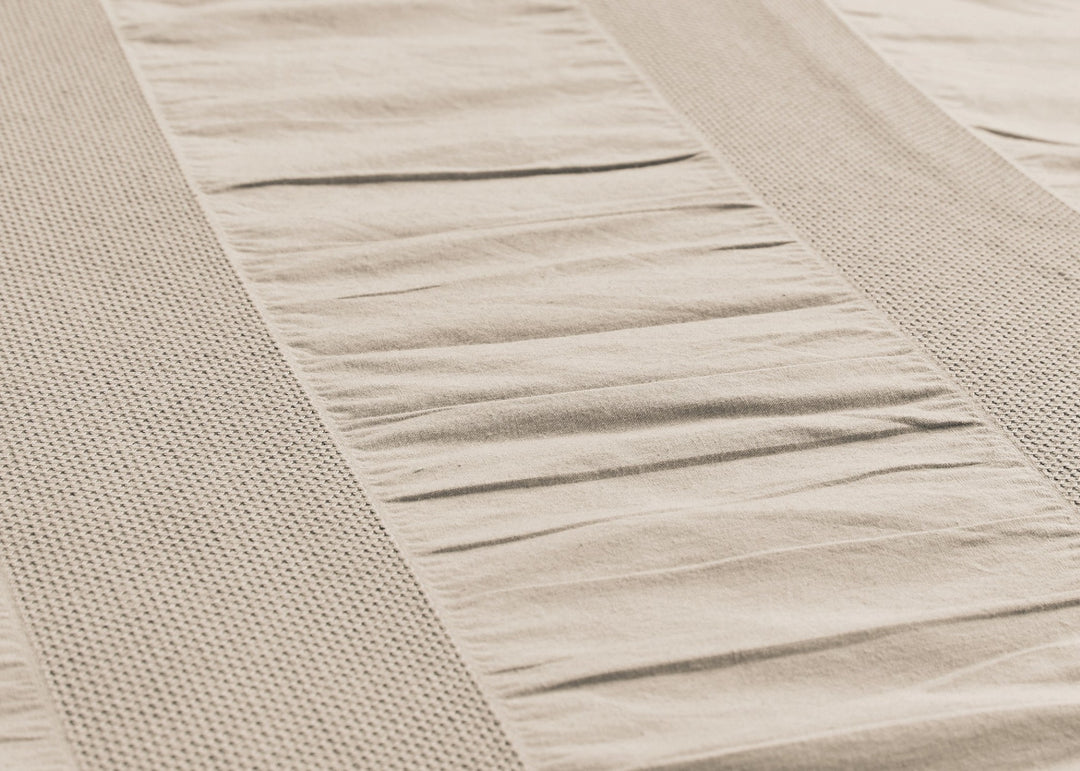 Bedeck of Belfast "Woven Waffle Stripe" Duvet Cover Set in Linen