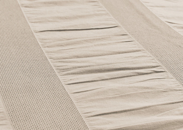 Bedeck of Belfast "Woven Waffle Stripe" Duvet Cover Set in Linen