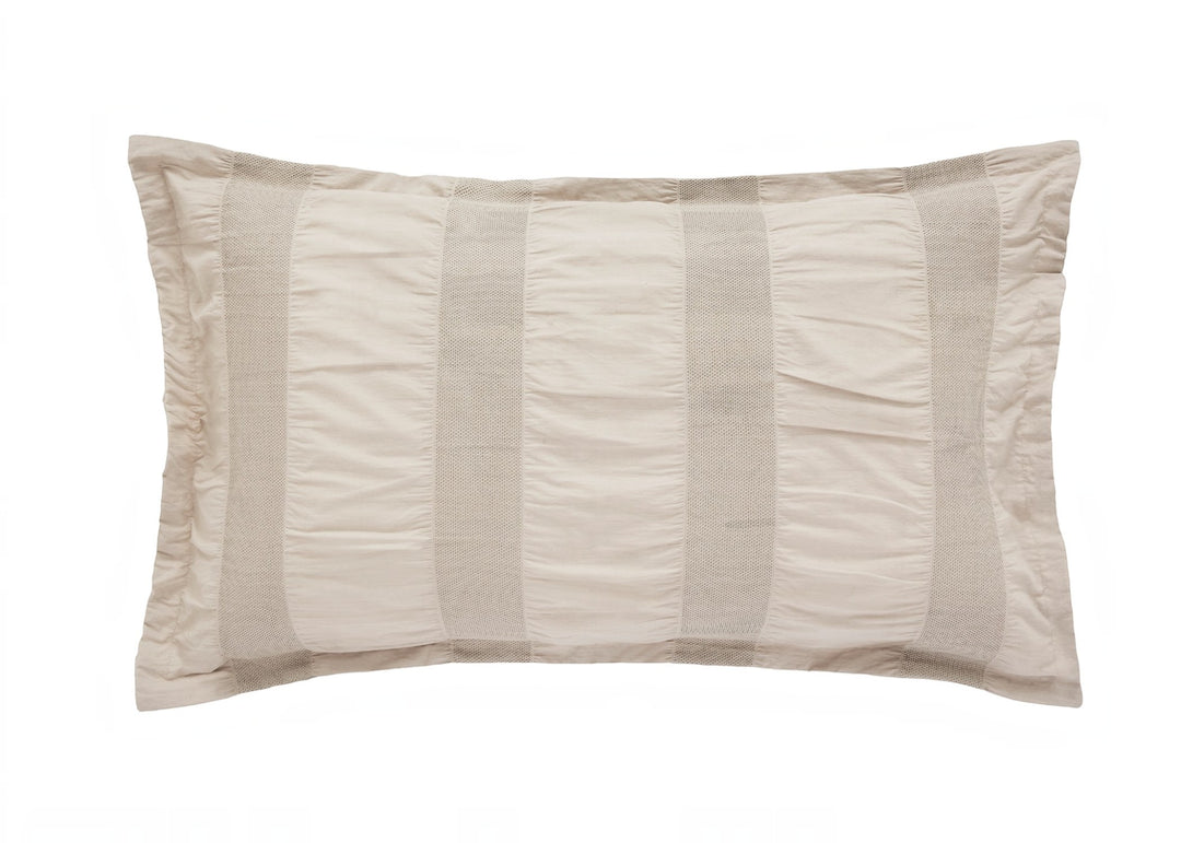 Bedeck of Belfast "Woven Waffle Stripe" Duvet Cover Set in Linen