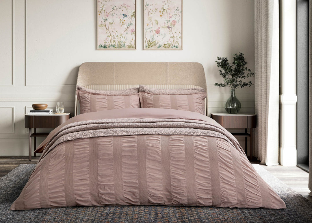 Bedeck of Belfast "Stonewashed Cotton" Quilted Throw in Pink