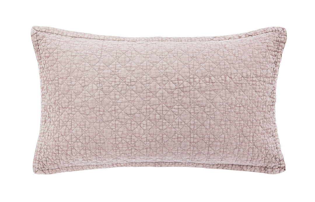 Bedeck of Belfast "Stonewashed Cotton" Quilted Pillowcase in Pink