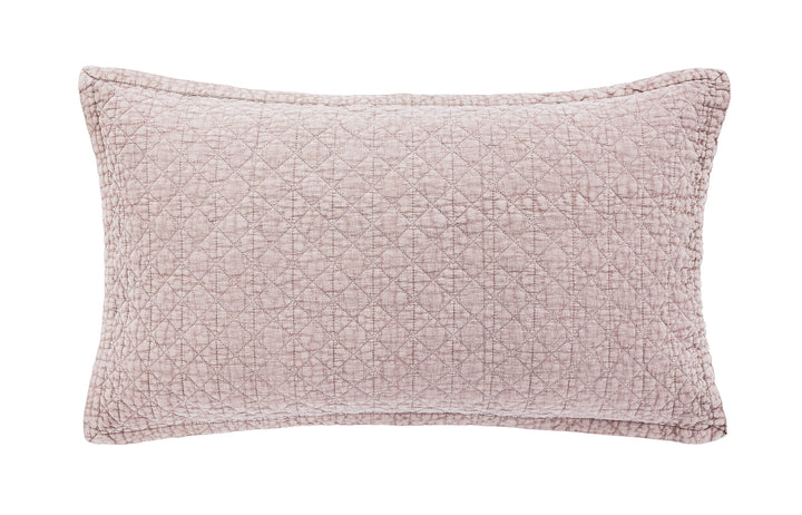 Bedeck of Belfast "Stonewashed Cotton" Quilted Pillowcase in Pink