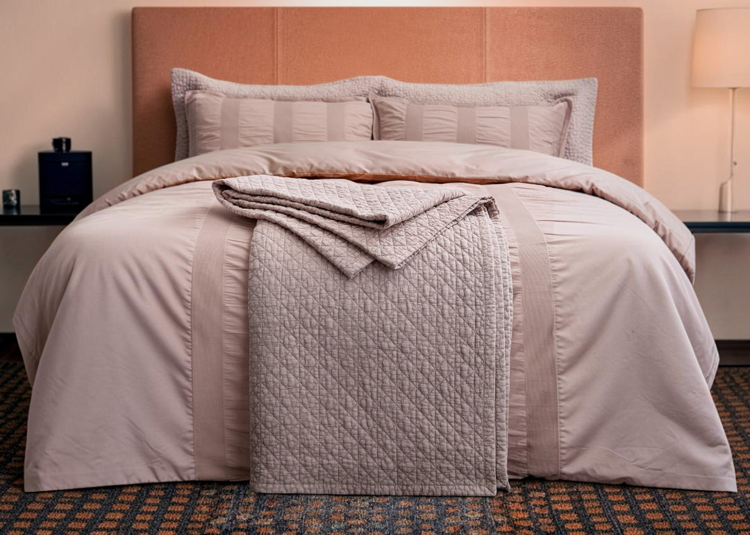 Bedeck of Belfast "Stonewashed Cotton" Quilted Throw in Pink