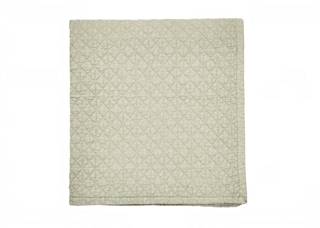 Bedeck of Belfast "Stonewashed Cotton" Quilted Throw in Sage