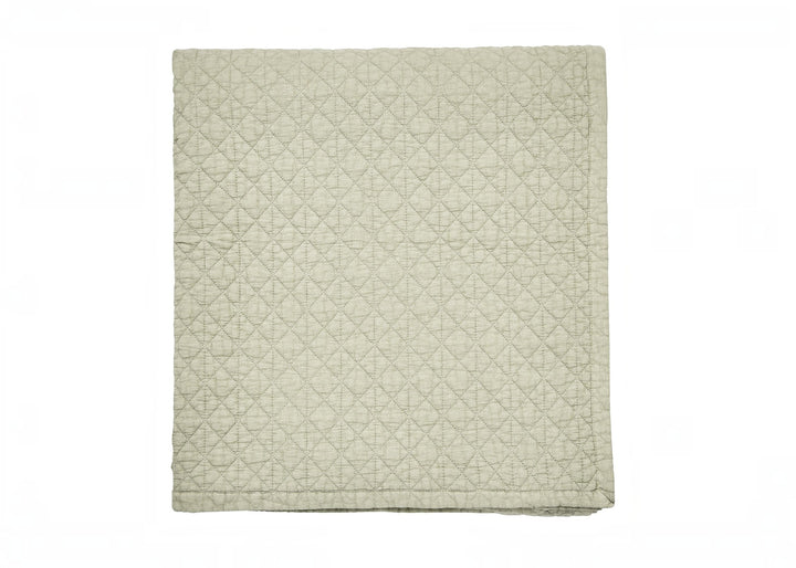 Bedeck of Belfast "Stonewashed Cotton" Quilted Throw in Sage