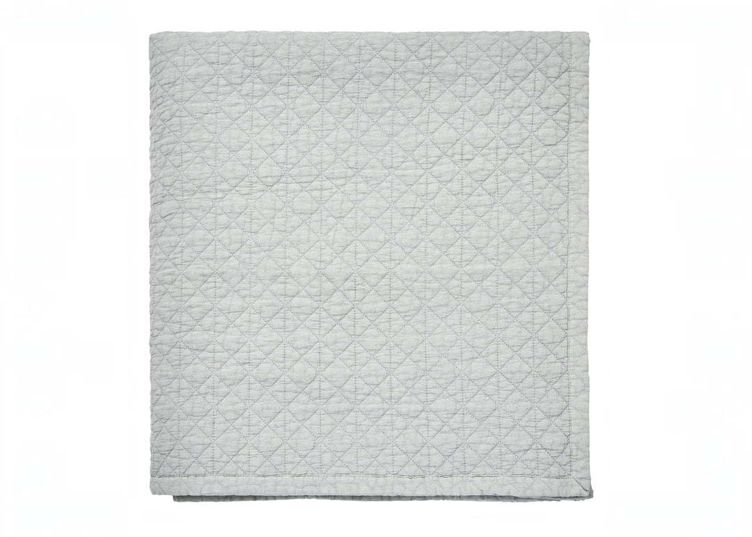 Bedeck of Belfast "Stonewashed Cotton" Quilted Throw in Silver