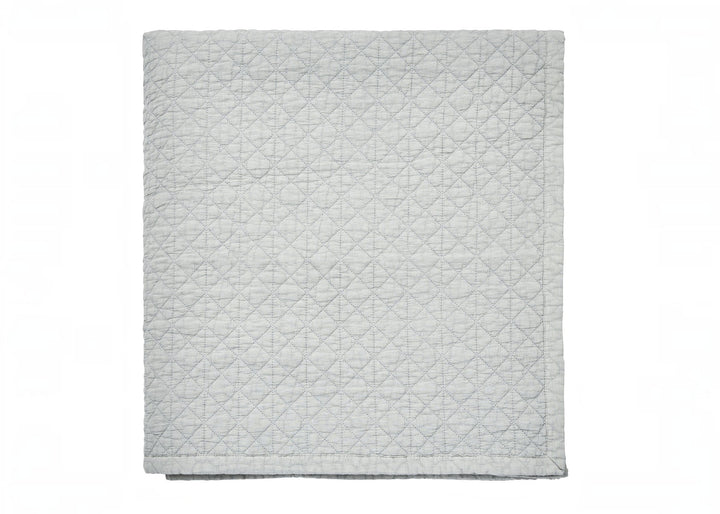 Bedeck of Belfast "Stonewashed Cotton" Quilted Throw in Silver