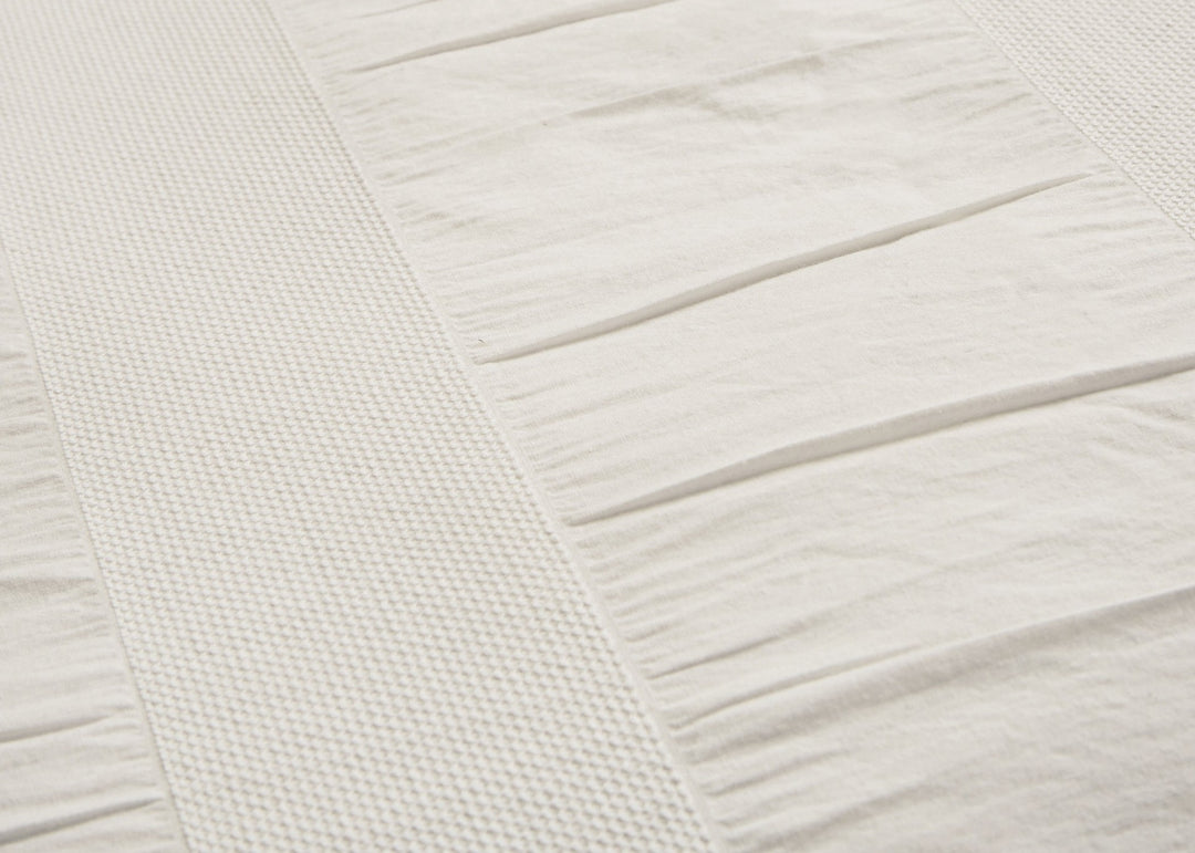 Bedeck of Belfast "Woven Waffle Stripe" Duvet Cover Set in White