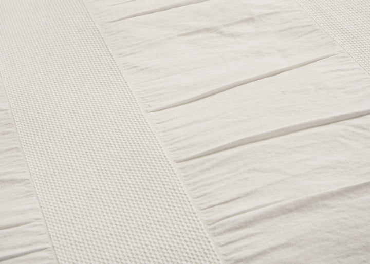 Bedeck of Belfast "Woven Waffle Stripe" Duvet Cover Set in White