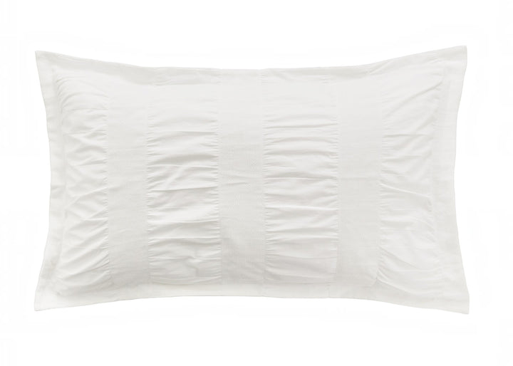 Bedeck of Belfast "Woven Waffle Stripe" Duvet Cover Set in White