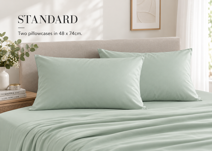 Bedeck of Belfast "200 Thread Count Pima Cotton Percale" Pillowcase in Sage