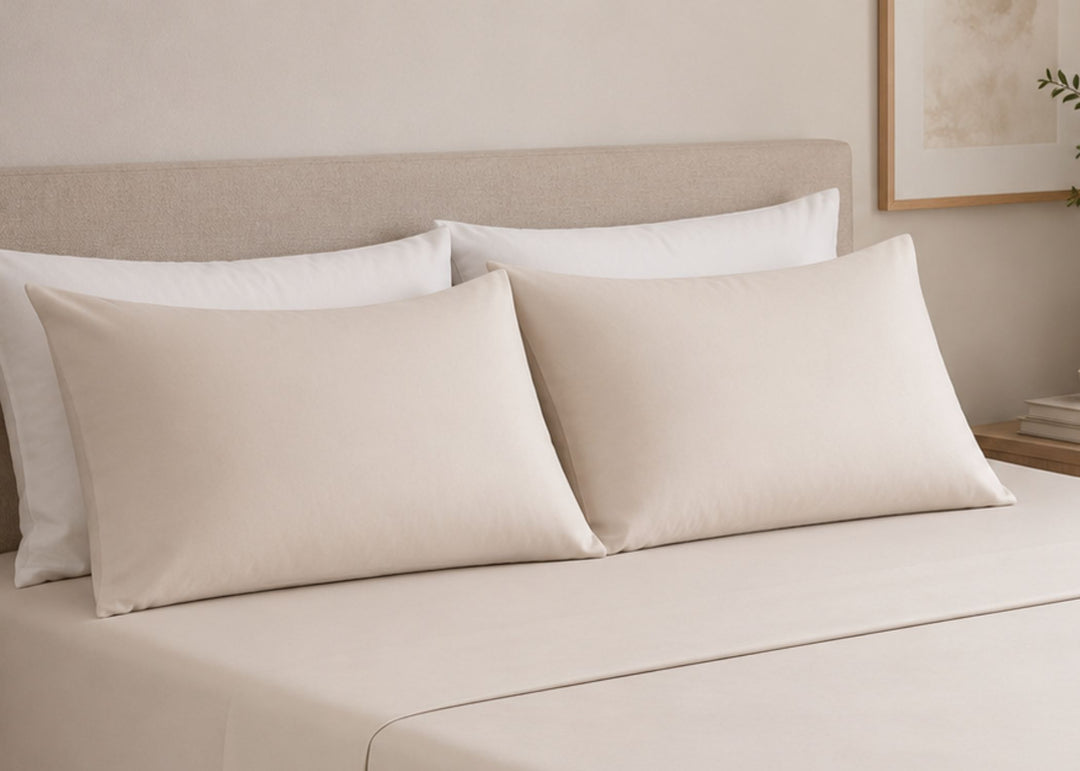 Bedeck of Belfast "400 TC Fine Linens Sateen" Pillowcase in Chalk