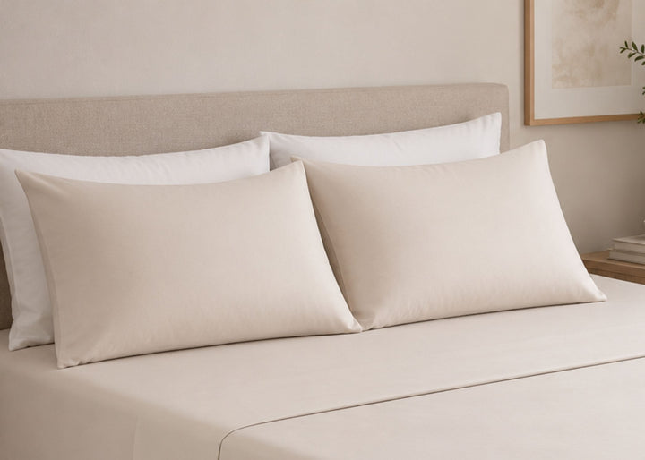 Bedeck of Belfast "400 TC Fine Linens Sateen" Pillowcase in Chalk