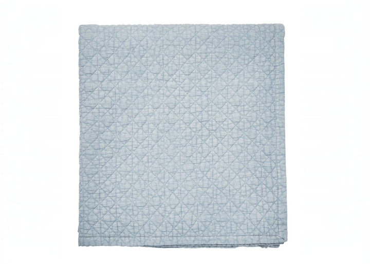Bedeck of Belfast "Stonewashed Cotton" Quilted Throw in Blue