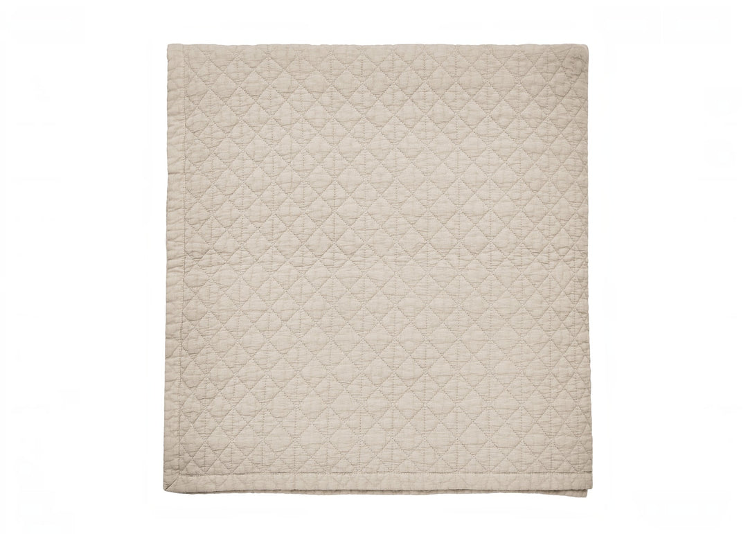 Bedeck of Belfast "Stonewashed Cotton" Quilted Throw in Linen