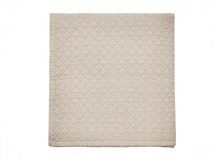 Bedeck of Belfast "Stonewashed Cotton" Quilted Throw in Linen