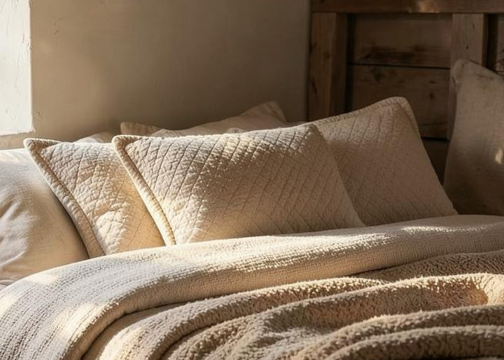 Bedeck of Belfast "Stonewashed Cotton" Quilted Pillowcase in Linen