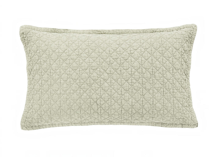 Bedeck of Belfast "Stonewashed Cotton" Quilted Pillowcase in Sage