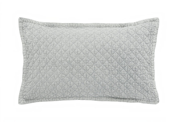 Bedeck of Belfast "Stonewashed Cotton" Quilted Pillowcase in Silver