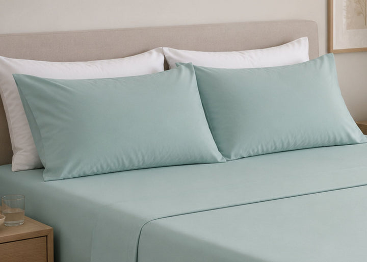 Bedeck of Belfast "400 TC Fine Linens Sateen" Pillowcase in Celladon