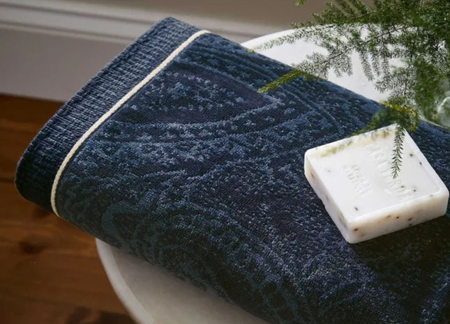 Bedeck of Belfast "Freya" Bath Towels Collection in Navy