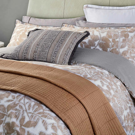 Bedeck of Belfast "Zenda" Quilted Throw in Tan