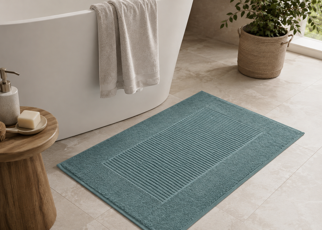 Bedeck of Belfast "Alessa" Bath Mat in Aqua