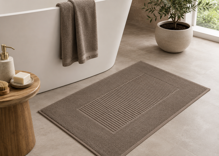 Bedeck of Belfast "Alessa" Bath Mat in Truffle