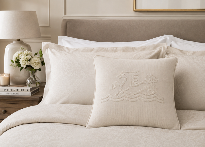 Bedeck of Belfast "Signature Knit" Decorative Cushion in Linen