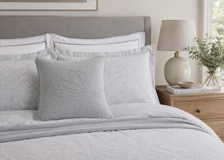Bedeck of Belfast "Signature Knit" Decorative Cushion in Silver