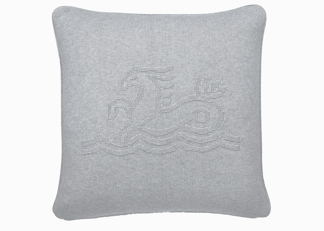Bedeck of Belfast "Signature Knit" Decorative Cushion in Silver