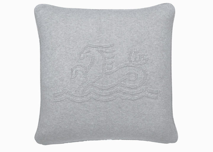 Bedeck of Belfast "Signature Knit" Decorative Cushion in Silver