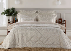 Christy "Portico" Jacquard Bedspreads Sets in Oyster (Cream)