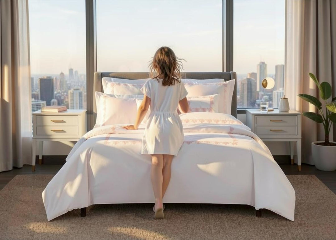 Oceana "Blossom" Duvet Cover Set in White