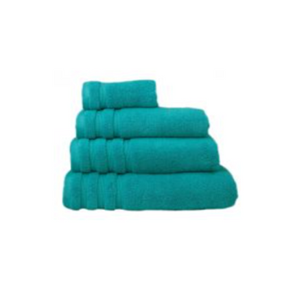 Linen Obsession "Zero Twist" Bath Towels Collection in Teal Green