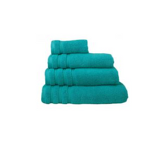 Linen Obsession "Zero Twist" Bath Towels Collection in Teal Green